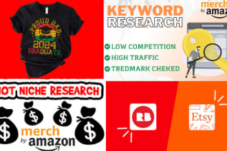 research t shirt niche and keywords for merch by amazon,etsy