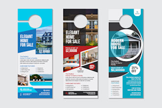 design real estate door hanger with different cutting styles