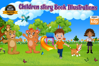 do children story book illustration for amazon kdp publishing