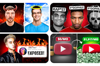 create documentary style youtube thumbnails for  you