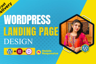 build landing page, sales page, one page website using elementor pro