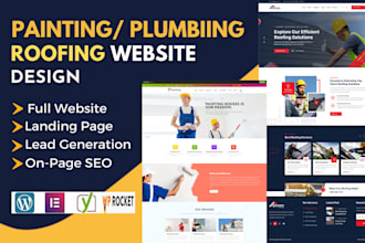 design a modern painting, plumbing, and roofing website for your company