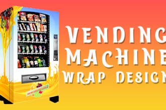 do an amazing vending machine wrap design and machine wrap design
