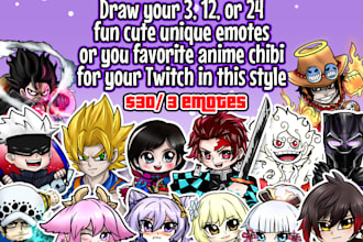 draw your cute and fun anime manga emotes