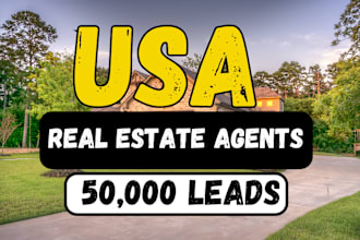 provide 50k b2b real estate agent leads for your business in the USA