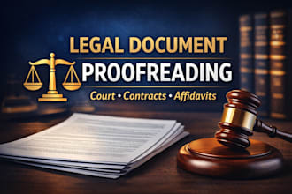 proofread and edit legal documents for courts, lawyers, and businesses