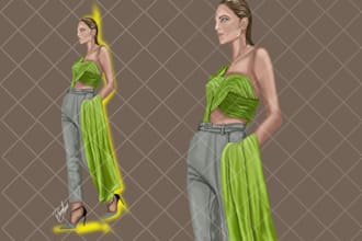 draw digital fashion illustrations, sketches, and fashion collections