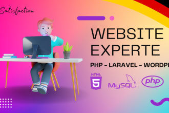 full stack web developer, laravel PHP website development wordpress