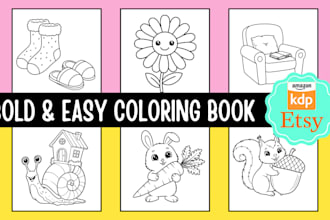 design eye catching bold and easy coloring book for amazon KDP
