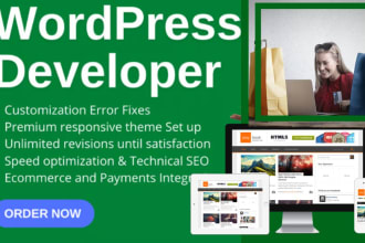 setup installation backup migration or PDF to wordpress website design