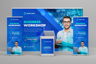 design trade show banner, backdrop, exhibition, booth, stand banner