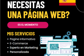 create a website or ecommerce, adding my knowledges about marketing and design