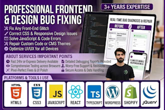 fix website design bugs, CSS or layout design issues