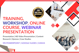 do workshop, training, online course presentation with expert material