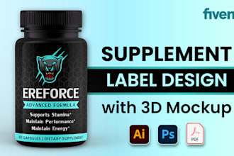 create modern supplement label design for your brand