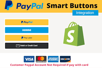 integrate paypal smart button credit debit on shopify
