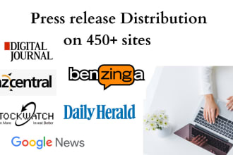 do press release distribution on 450 plus sites ,PR writing