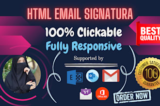 do HTML email signature or clickable email signature for gmail,outlook,apple