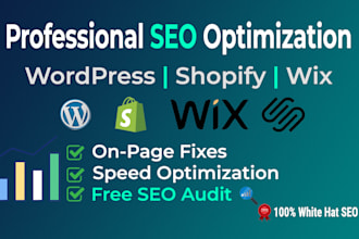 on page optimization and fix technical SEO for wix, wordpress