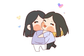 draw couple small and cute chibi in fast time for you