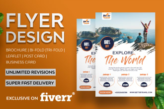 design professional flyer, travel, food, bifold brochures