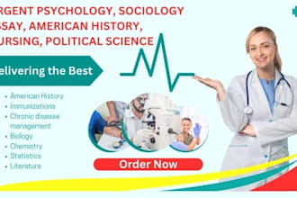 do psychology, sociology, american history, nursing, political science essays