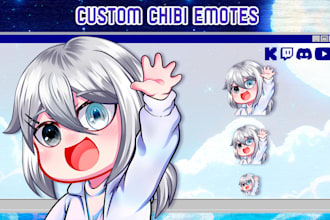 draw chibi custom twitch and kick emotes
