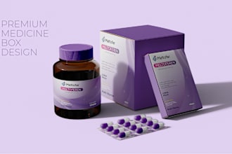 design pharmaceutical medicine packaging, box, labels