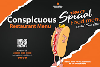conspicuous editable restaurant menu design 2024