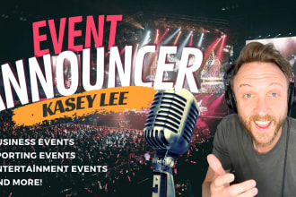 do a male voice over announcer for your event