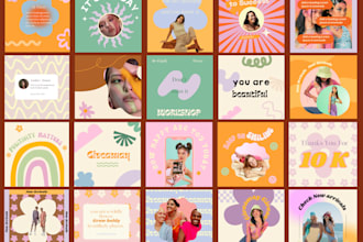 create social media posts, template on canva or illustrator