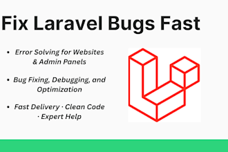 fix PHP laravel website bugs, errors, or admin panel issues