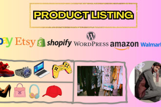 list products on etsy amazon, ebay, wayfair walmart, shopify