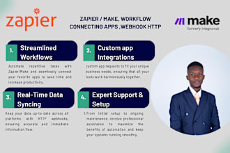 setup zapier or makeworkflow connecting apps webhook http