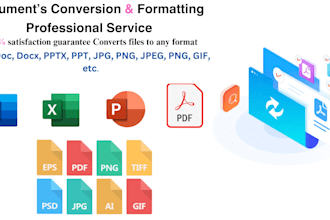 do document conversion, formatting, editing, designing