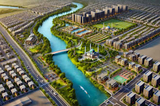 do 3d rendering, animation, landscape, master plan site plan
