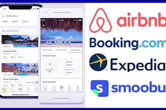 create a vacation rental website and set up airbnb, expedia, booking, smoobu