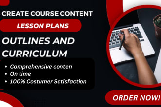 prepare lesson plans, course content and outlines