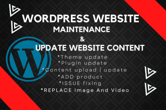 do monthly wordpress website maintenance update website content, upload products