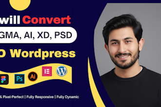 convert figma to wordpress, PSD to wordpress, figma to elementor