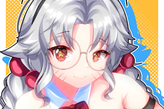 draw anime pfp illustration for your oc, fanart, or vtuber model