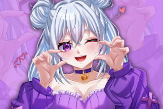 draw anime original character, vtuber avatar or pfp