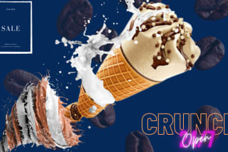 design pro level ice cream banner and other logo