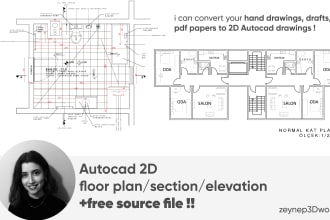 be your draftsman and autocad 2d house, floor plans, autocad drafting
