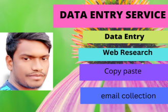 do data entry, VA, email collection, copy paste