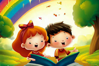 design a cute children book cover illustration