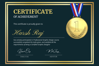 design certificate templates, diploma or award certificate in 24 hours