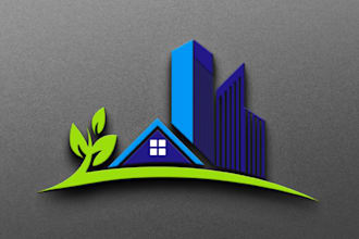 design logo about real estate, property, home, construction, plumbing