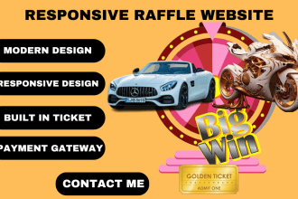build a responsive competition and raffle website for raffle business giveaway