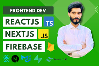 develop website using reactjs and nextjs with firebase, supabase